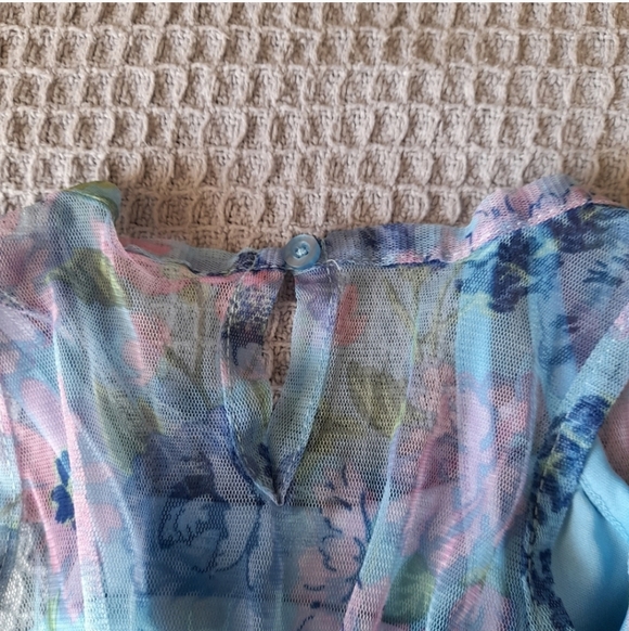 Nanette Lepore Blue Dress with Floral Accents. 3T - Picture 4 of 10